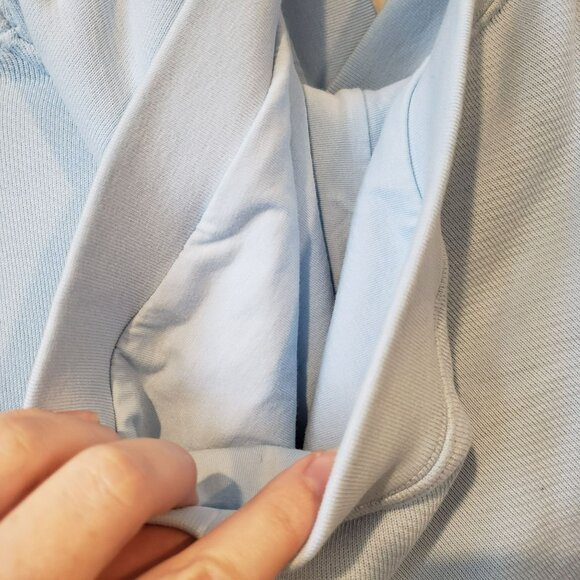 Le Pere Blue Heart Domo Hooded Sweatshirt Drawstring Hoodie Mens XS - Picture 10 of 10